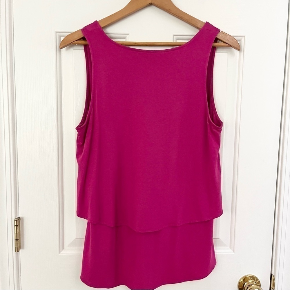 SLEEVELESS tiered fuchsia women’s top. M - Picture 4 of 6